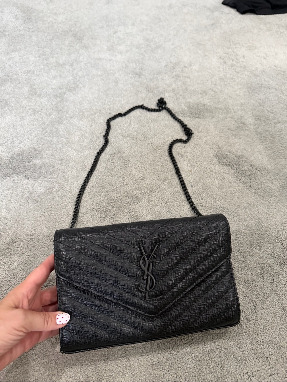100% leather YSL inspired chain wallet bag